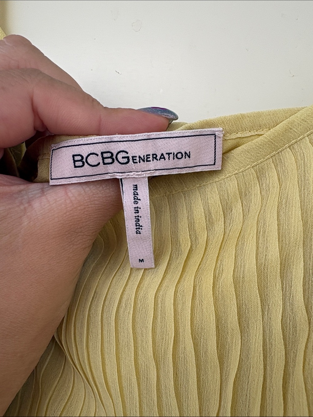 BCBGeneration Yellow Pleated Strapless Sundress - Picture 3 of 8